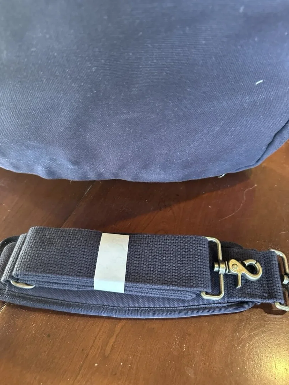 Lands End Bag Navy Canvas Messenger Satchel Briefcase Square Rigger Vintage NWOT